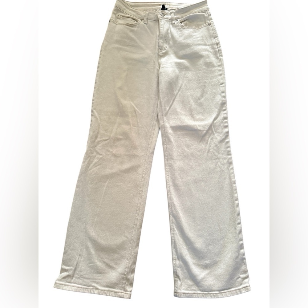 REWASH High Rise Wide Leg Denim Jeans White Size 7